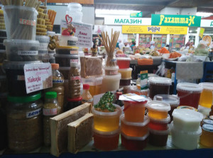 Green market bee-product stall