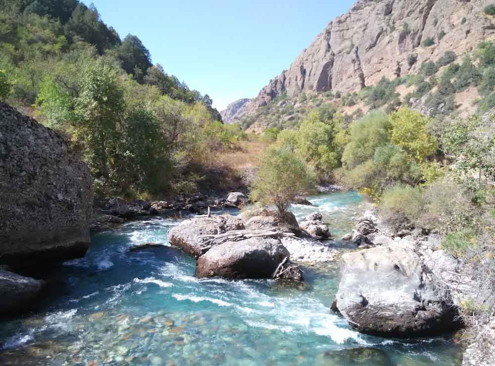 River at the bottom of Aksu Canyon