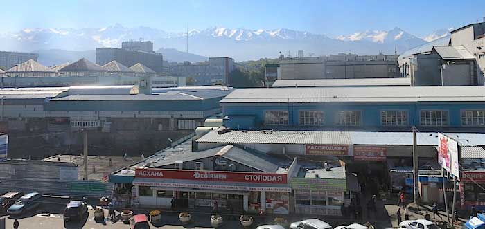 Green Market, Almaty - taken from our hotel balcony 